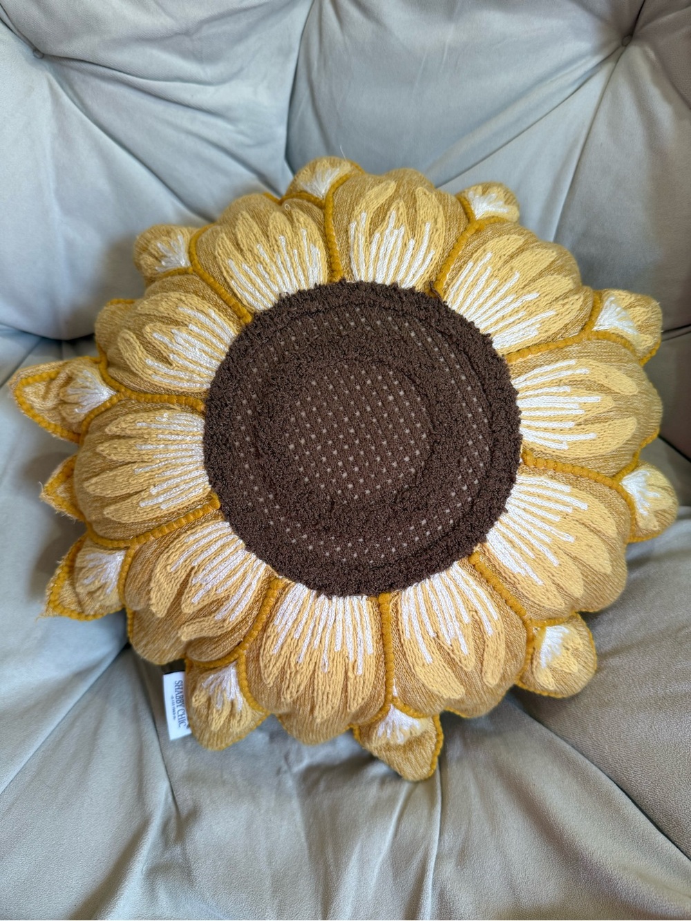 Sunflower Decorative Throw Pillow - Yellow & Brown by Shabby Chic
